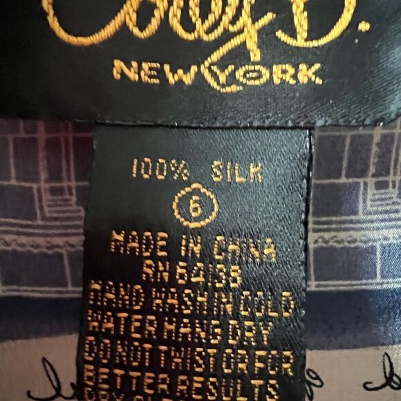 COREY B NEW YORK 100% SILK ITALY ART BUTTON DOWN SHIRT SIZE 6~RARE - Picture 8 of 8
